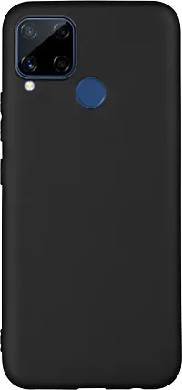 Classic Black Rubber Back Cover For Realme C15 Realme C15 Qualcomm-thumb1