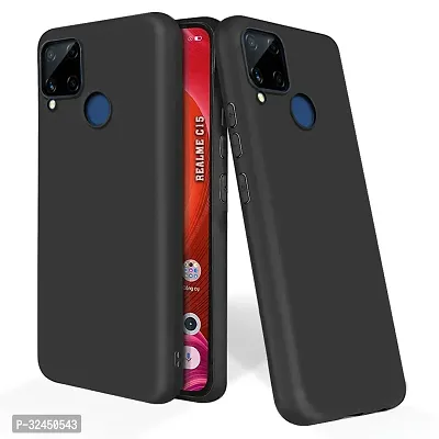 Protective Rubber Polycarbonate Mobile Back Cover For Realme C15 , Realme C15 Qualcomm-thumb0