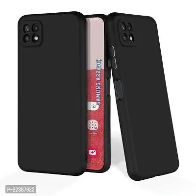 Classic Black Rubber Back Cover For Samsung Galaxy A22 5G Samsung Galaxy F42 5G-thumb0