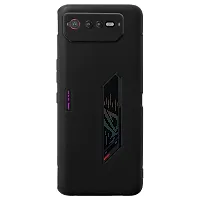 Classic Black Rubber Back Cover For Asus Rog Phone 6-thumb1