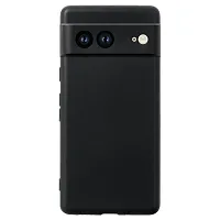 Classic Black Rubber Back Cover For Google Pixel 7-thumb1