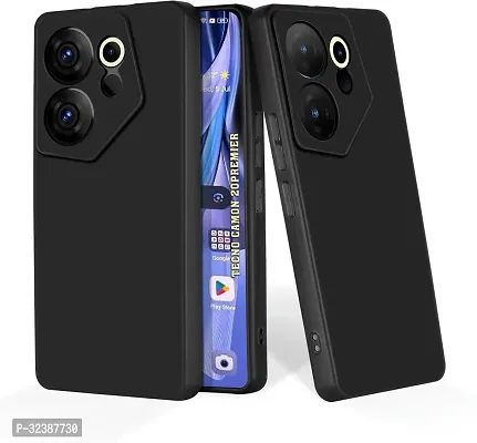 Classic Black Rubber Back Cover For Tecno Camon 20 Premier