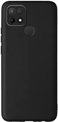 Classic Black Rubber Back Cover For Oppo A15 Oppo A15S-thumb1