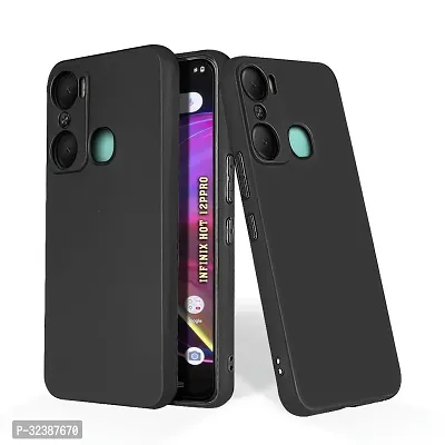 Classic Black Rubber Back Cover For Infinix Hot 12 Pro