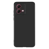 Classic Black Rubber Back Cover For Motorola Moto G84 5G-thumb1