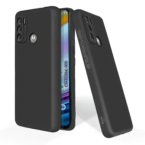 CELZO 4 Sides Full Protection Silicon Back Cover Case for Motorola Moto G40 - {Black}