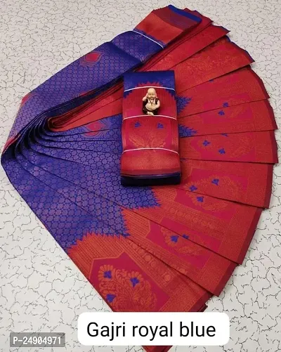 Fancy Tissue Saree With Blouse Piece For Women-thumb0