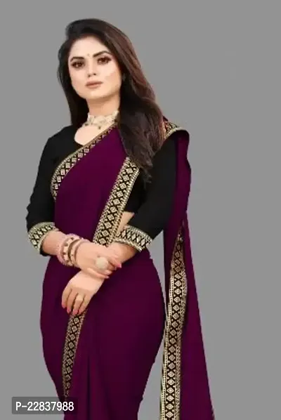 Stylish Fancy Designer Georgette Saree With Blouse Piece For Women-thumb0