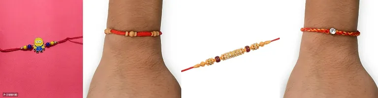 Stylish Multicoloured Rakhi For Brother Pack Of 4-thumb0