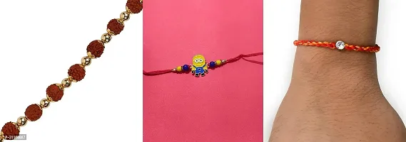 Stylish Multicoloured Rakhi For Brother Pack Of 3