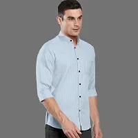 CLOSWIF Blue Cotton Blend Checked Long Sleeves Casual Shirts For Men-thumb1