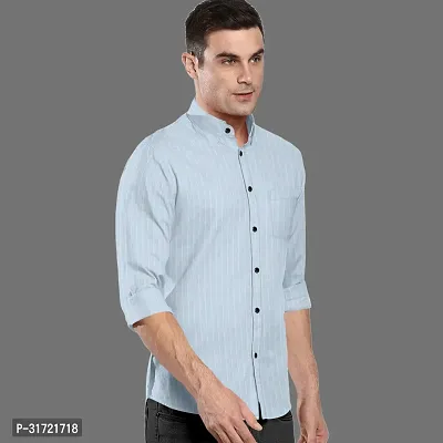 CLOSWIF Blue Cotton Blend Checked Long Sleeves Casual Shirts For Men-thumb2