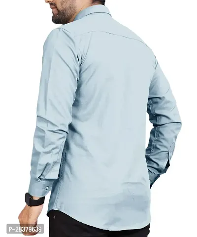 Classic Cotton Blend Solid Casual Shirt for Men-thumb2