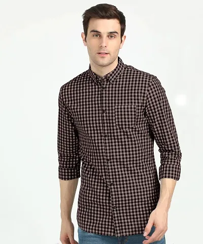 Trendy Blend Checked Casual Shirt For Men