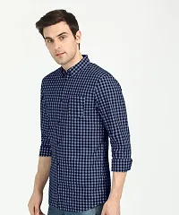 Trendy Cotton Blend Checked Casual Shirt For Men-thumb2