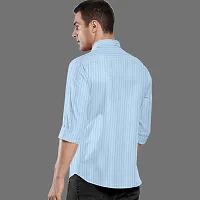 CLOSWIF Blue Cotton Blend Checked Long Sleeves Casual Shirts For Men-thumb1