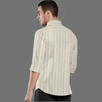 CLOSWIF Off White Cotton Blend Checked Long Sleeves Casual Shirts For Men-thumb1