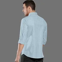 CLOSWIF Blue Cotton Blend Checked Long Sleeves Casual Shirts For Men-thumb1