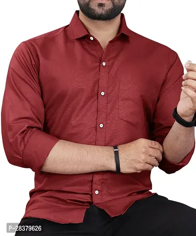 Classic Cotton Blend Solid Casual Shirt for Men-thumb0