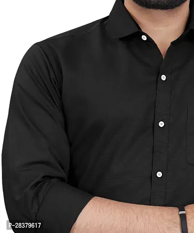 Classic Cotton Blend Solid Casual Shirt for Men-thumb3