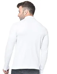 Stylish Polycotton Solid High Neck Tees For Men-thumb1