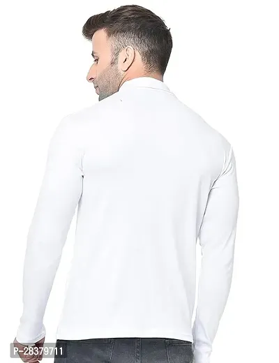 Stylish Polycotton Solid High Neck Tees For Men-thumb2