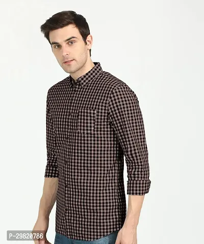 Trendy Cotton Blend Checked Casual Shirt For Men-thumb2