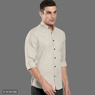 CLOSWIF Off White Cotton Blend Checked Long Sleeves Casual Shirts For Men-thumb0