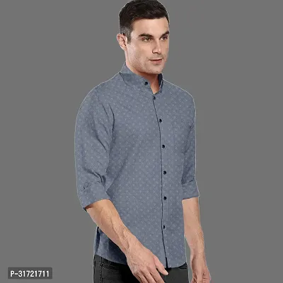 CLOSWIF Navy Blue Cotton Blend Checked Long Sleeves Casual Shirts For Men