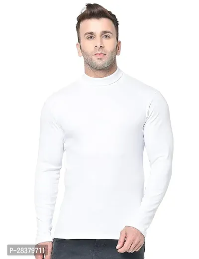 Stylish Polycotton Solid High Neck Tees For Men-thumb0