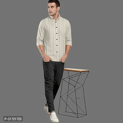 CLOSWIF Off White Cotton Blend Checked Long Sleeves Casual Shirts For Men-thumb3