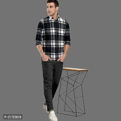 CLOSWIF Black Cotton Blend Checked Long Sleeves Casual Shirts For Men-thumb3