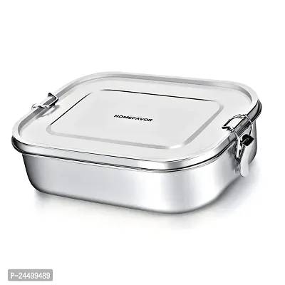 Stainless Steel Rectangular Shape tiffin box  with Small Container  for Kids, School, Office - Leakproof Lunchbox
