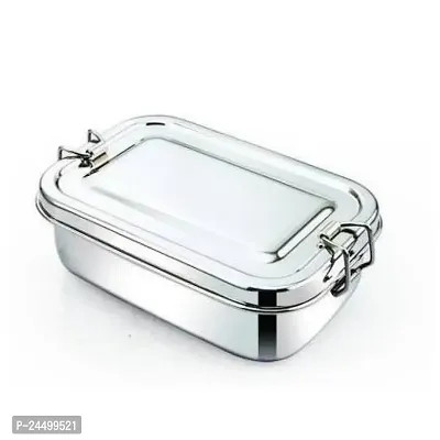 Stainless Steel Rectangular Shape tiffin box  with Small Container  for Kids, School, Office - Leakproof Lunchbox