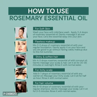 Youngtre Rosemary Essential Oil 100% Pure for Increasing Healthy shiny Hair Re-growth  Reduce Dandruff, Hair Fall- 10ml Essential Oils-thumb2