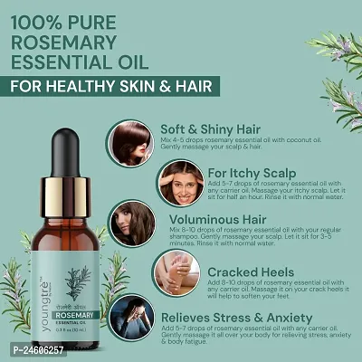 Youngtre Rosemary Essential Oil 100% Pure for Increasing Healthy shiny Hair Re-growth  Reduce Dandruff, Hair Fall- 10ml Essential Oils-thumb3