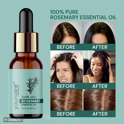 Youngtre Rosemary Essential Oil 100% Pure for Increasing Healthy shiny Hair Re-growth  Reduce Dandruff, Hair Fall- 10ml Essential Oils-thumb4