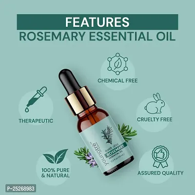 Youngtre By Nature Rosemary Essential Oil 10ML For Anti Hair Fall , Hair Fall Control .-thumb4