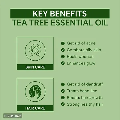 Youngtre By Nature Organic Tea Tree Essential Oil for Men ,For Face, Acne Care, 100% Pure, Natural, Undiluted Therapeutic Grade | 10ml-thumb3