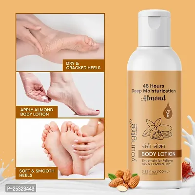 Youngtre  By Nature Almond Body Lotion Skin Protection ,Skin Moisturizing Body Fairness Lotion Men  Women 100 ml-thumb3