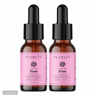 PEARLIX Be Natural Rose Pure Essential Oil 100% Organic  Natural| 10ML. Essential Oil| Used In Skin, Body, Aromatherapy  Spiritual Rituals| Pack Of 2