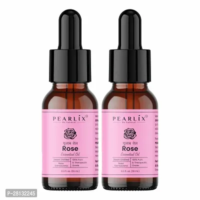 PEARLIX Be Natural Rose Pure Essential Oil 100% Organic  Natural| 10ML. Essential Oil| Used In Skin, Body, Aromatherapy  Spiritual Rituals| Pack Of 2-thumb0