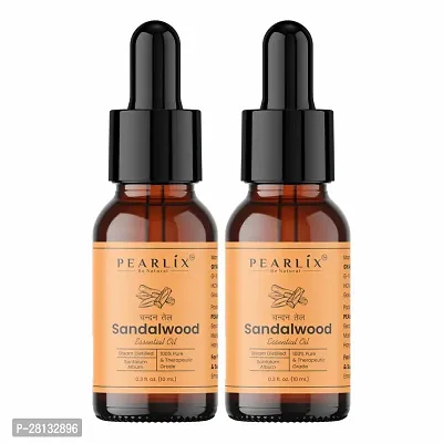 PEARLIX Be Natural Sandalwood Pure Essential Oil 100% Organic  Natural| 10ML. Essential Oil| Used In Skin, Body, Aromatherapy  Personal Health| Pack Of 2