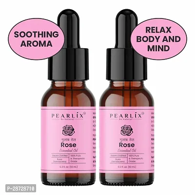 Rose Pure  Natural Essential Oil - 10ml, Pack Of 2