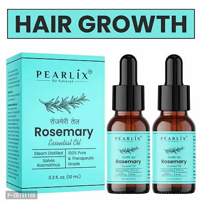 PEARLIX Rosemary Pure 100% Essential Oil | 10ml, Each Pack Of 2 | For Hair, Face  Body | Hair Loss, Anti-Aging  Detan-thumb0