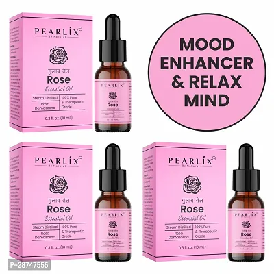 Rose Essential Oil 100% Pure  Natural 10ml, Pack Of 3