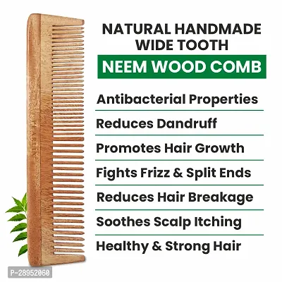 Handcrafted Neem Wooden Comb-thumb2