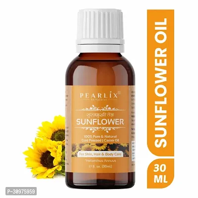 PEARLIX Sunflower Oil, Improve Skin, Soft Hair  Soothing Body Massage, 100% Cold Pressed 30ML-thumb0