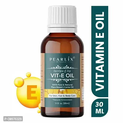 PEARLIX Vitamin E Oil For Face Glow, Hair Growth  Nail Strength, 100% Pure  Natural 30ml