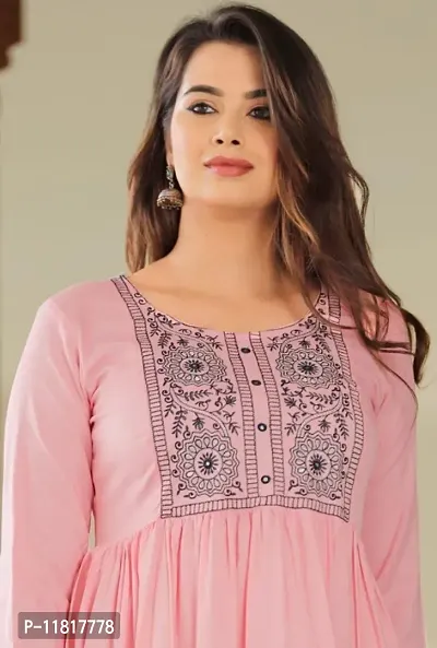 Classic Rayon Embroidered Kurtis for Women-thumb3